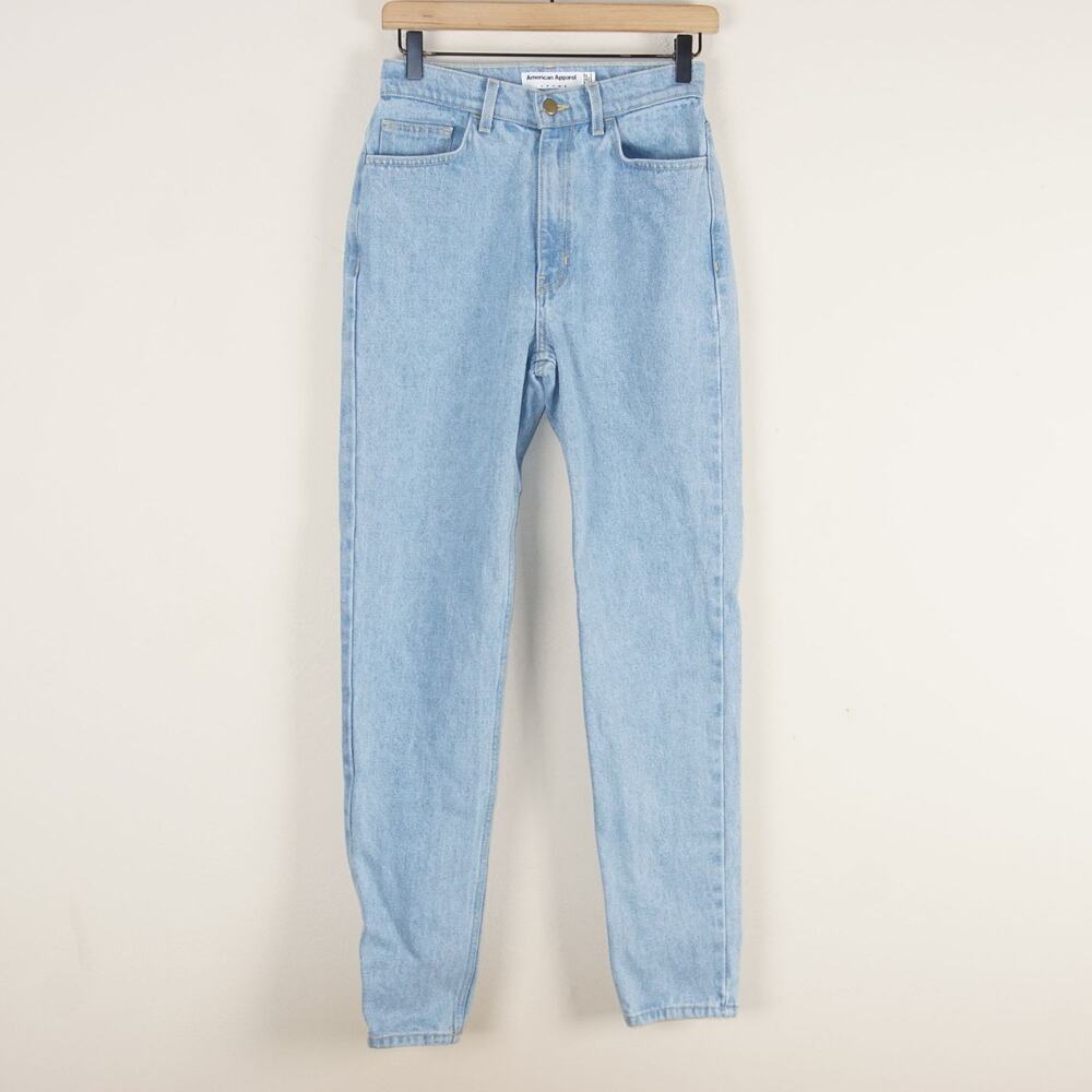 American Apparel High Waist 90s Mom Tapered Leg Cotton Jeans Womens Sz 27